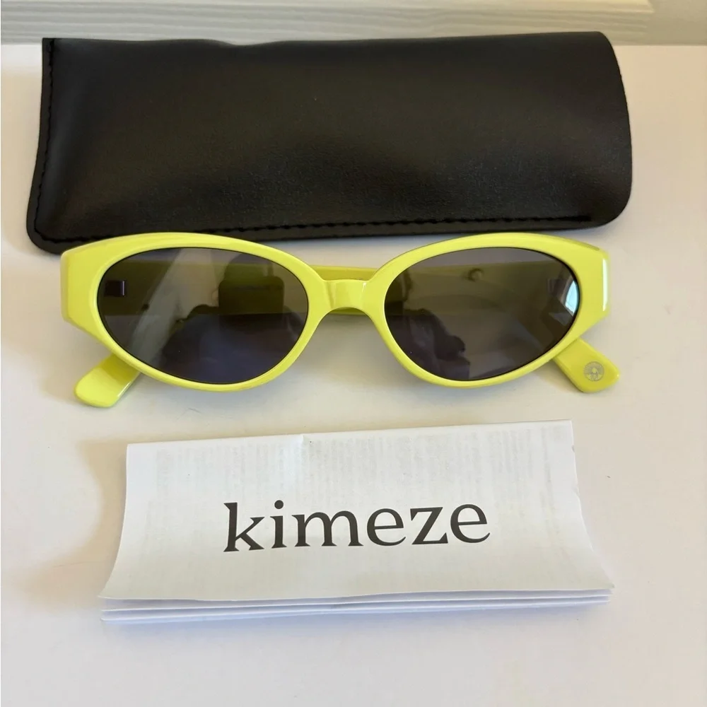 Kimeze  YELLOW SMOKE, 54mm Oval Sunglasses. One Size. NEW - Picture 4 of 6